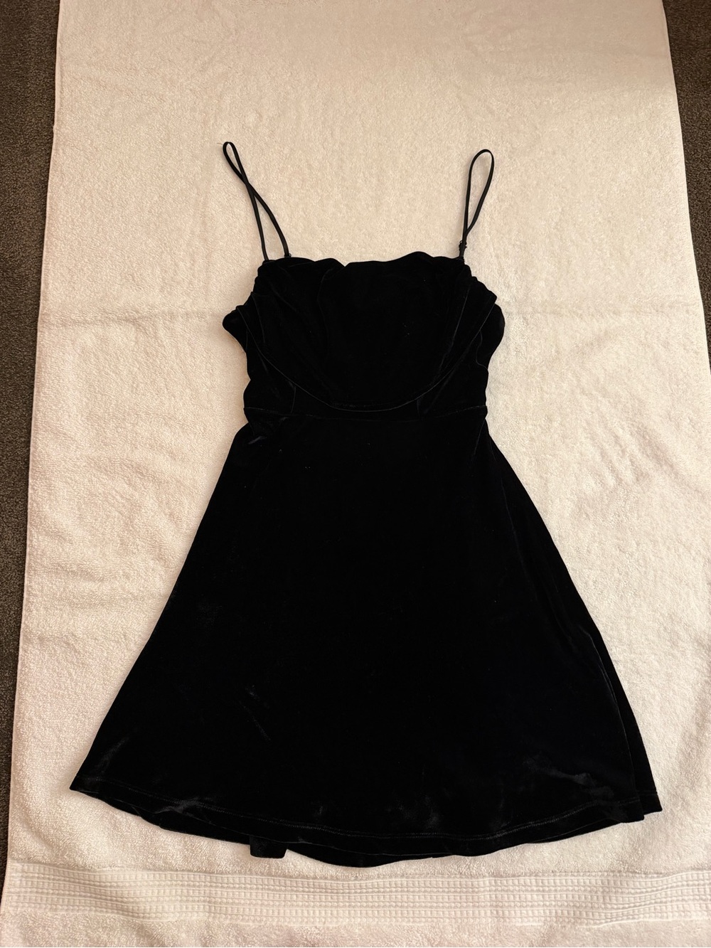 Urban Outfitters Black Velvet Spaghetti Strap Mini Dress